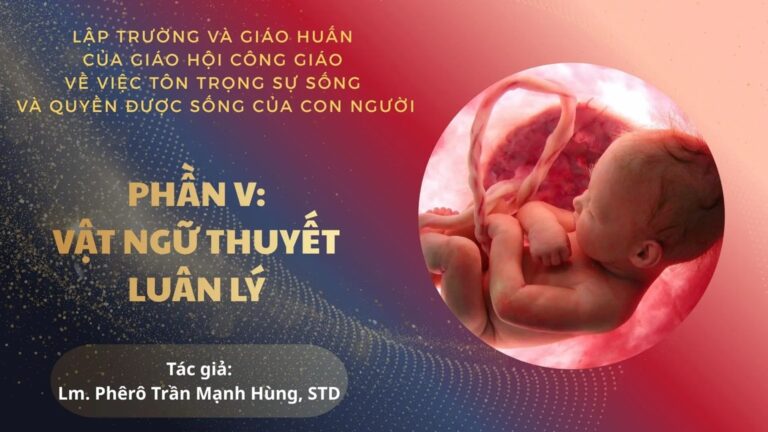 LẬP TRƯỜNG VÀ GIÁO HUẤN CỦA GIÁO HỘI CÔNG GIÁO VỀ VIỆC TÔN TRỌNG SỰ SỐNG VÀ QUYỀN ĐƯỢC SỐNG CỦA CON NGƯỜI, PHẦN 5 – VẬT NGỮ THUYẾT LUÂN LÝ