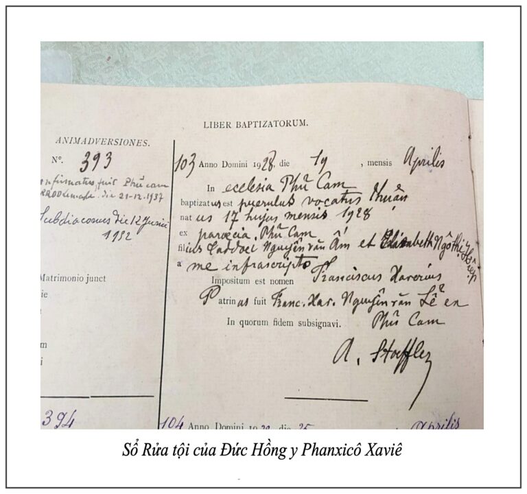 KÍNH MỪNG SINH NHẬT ĐẤNG ĐÁNG KÍNH PHANXICÔ XAVIÊ HỒNG Y NGUYỄN VĂN THUẬN – Lm. Anmai, CSsR