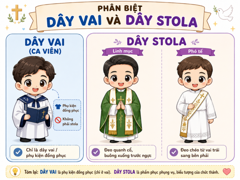 PHÂN BIỆT “DÂY VAI” VÀ DÂY STOLA TRONG PHỤNG VỤ – Lm. Anmai, CSsR
