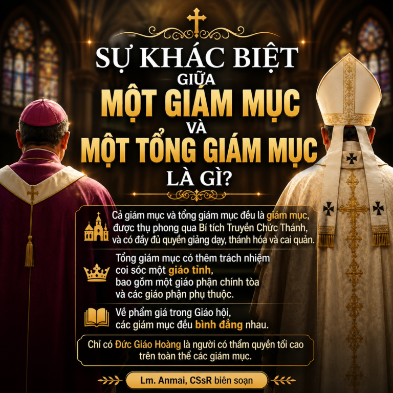 SỰ KHÁC NHAU GIỮA MỘT GIÁM MỤC VÀ MỘT TỔNG GIÁM MỤC LÀ GÌ?