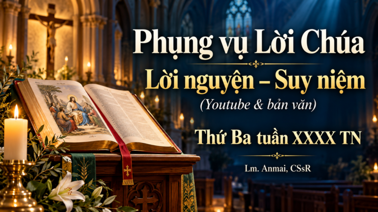 Phụng vụ Lời Chúa – Lời nguyện – Suy niệm (Youtube & bản văn) Thứ Ba  tuần XXXX TN – Lm. Anmai, CSsR