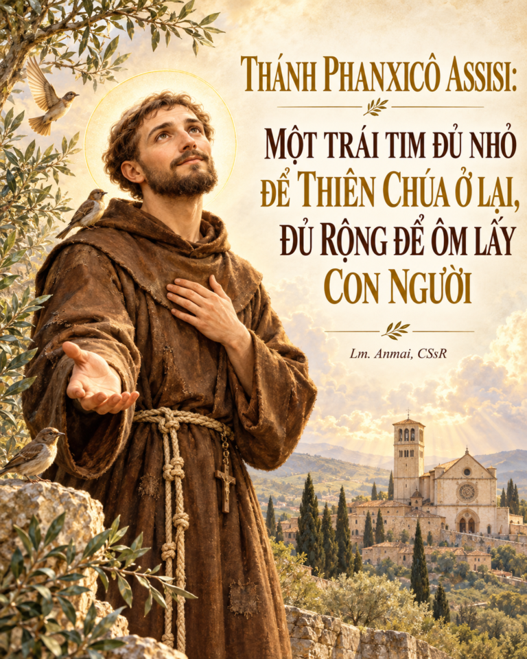 THÁNH PHANXICÔ ASSISI: MỘT TRÁI TIM ĐỦ NHỎ ĐỂ THIÊN CHÚA Ở LẠI, ĐỦ RỘNG ĐỂ ÔM LẤY CON NGƯỜI Lm. Anmai, CSsR.
