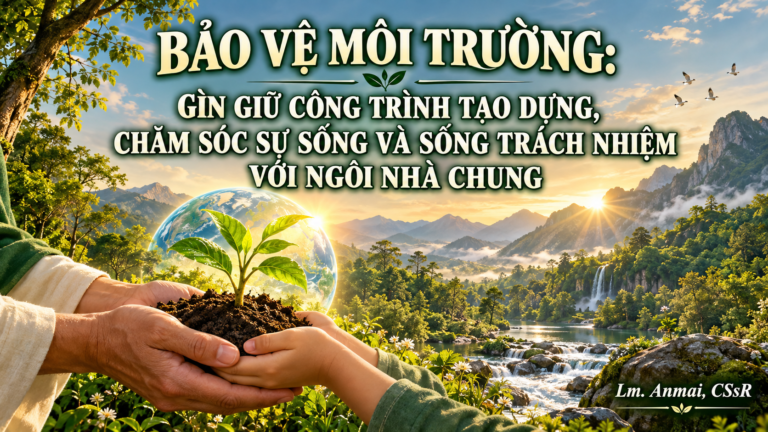BẢO VỆ MÔI TRƯỜNG: GÌN GIỮ CÔNG TRÌNH TẠO DỰNG, CHĂM SÓC SỰ SỐNG VÀ SỐNG TRÁCH NHIỆM VỚI NGÔI NHÀ CHUNG Lm. Anmai, CSsR.
