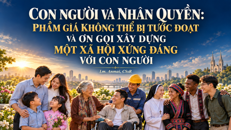 CON NGƯỜI VÀ NHÂN QUYỀN: PHẨM GIÁ KHÔNG THỂ BỊ TƯỚC ĐOẠT VÀ ƠN GỌI XÂY DỰNG MỘT XÃ HỘI XỨNG ĐÁNG VỚI CON NGƯỜI Lm. Anmai, CSsR.
