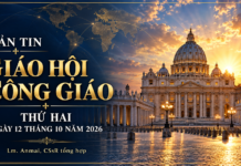 BẢN TIN GIÁO HỘI – thứ hai NGÀY 12 THÁNG 10 NĂM 2026 Linh mục Anmai, CSsR Tổng hợp